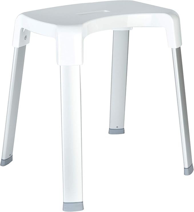Better Living Smart 4 Shower Bench for Inside the Shower, Shower Stool for Shaving Legs & to Sit On, Rustproof Non-slip Stool with Durable Aluminum Legs, Waterproof Shower Bench, White