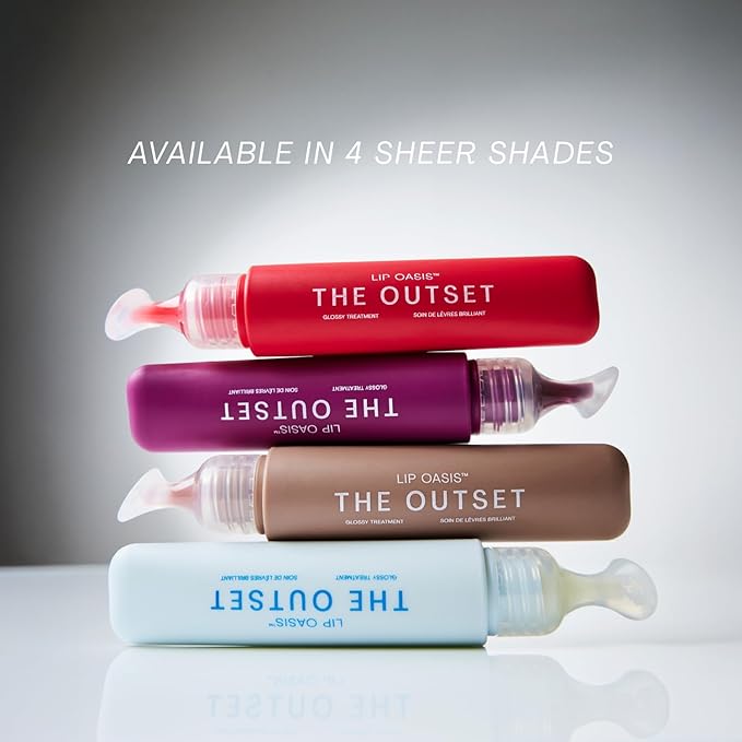 The Outset Lip Oasis Hydrating Lip Balm, Glossy Moisturizing Lip Treatment for Dry, Sensitive Lips, Clean, Vegan & Gluten-Free, Sheer Tint Sun Kiss, 0.3 oz