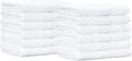 Amazon Basics Highly Absorbent Cotton Washcloths for Bathroom, Soft, Machine Washable, Fade-Resistant, 12 x 12 in, White, 12-Pack
