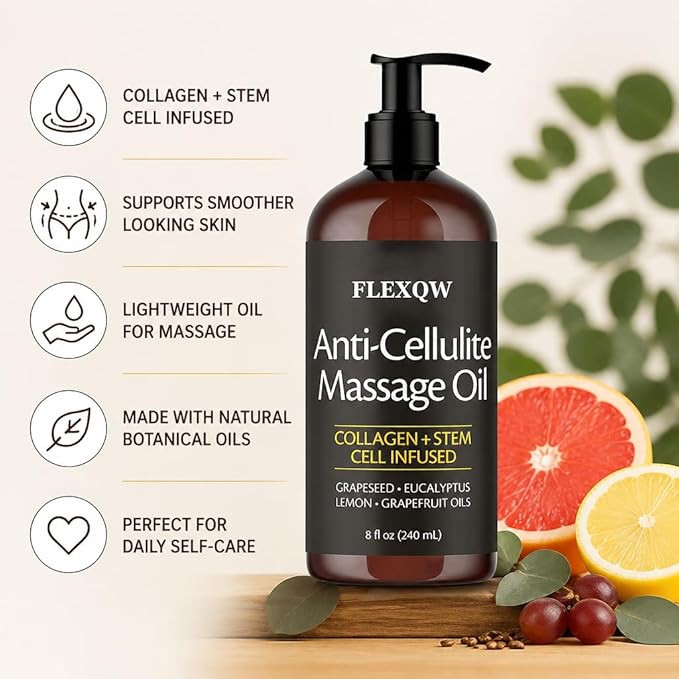 Anti-CelluliteMassage Oil Relieve Muscle Pain, and Improve the Appearance of the Skin restores Skin Texture and Elasticity