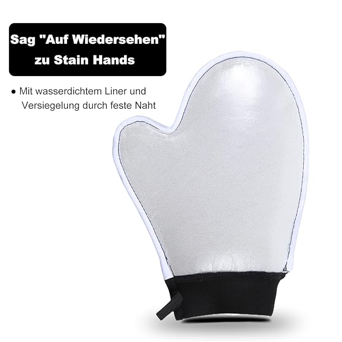 Yvoier Self Tanning Mitt Applicator - Elastic Wrist Tan Mitt Applicator Microfibre Tanning Lotion Applicator Self Tanning Glove Sunless Tanning Mitt Streak Free Tan for Tanner Spray Mousse Lotions