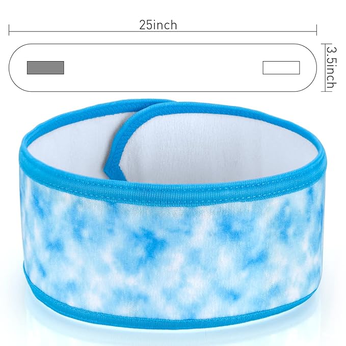 Denfany Spa Facial Headband 4 Pack Ultra Soft Adjustable Skincare for Face Washing, Shower, Facial Mask, Yoga