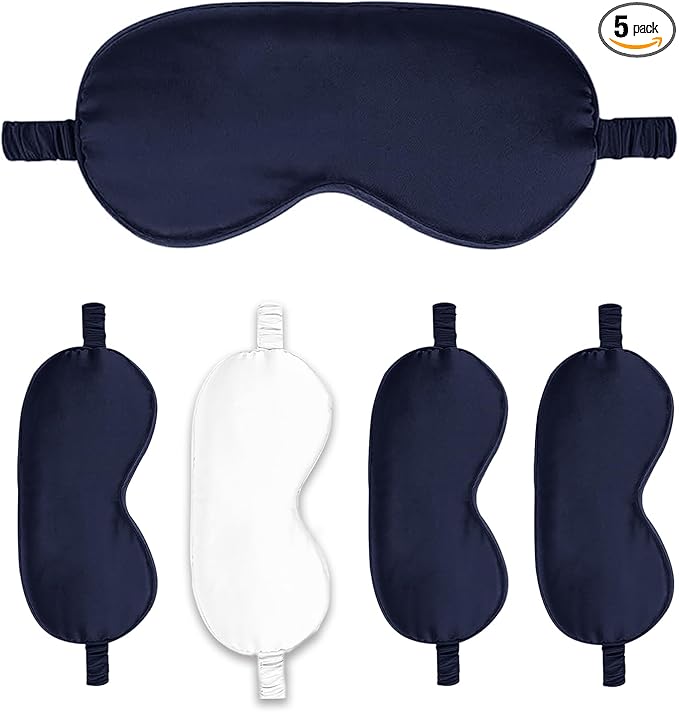 Sleep Masks 5PACK Silk Eyes Cover Satin Eye Mask Silky Blackout Soft Blindfold Sleeping Eyeshades Covers Bridesmaid Gifts