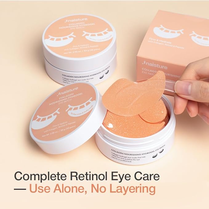 Naisture Collagen Nourishing Hydrogel Under-Eye Patch with Retinol and Peptides for Firmness and Hydration, 30 Pairs (60 ea)