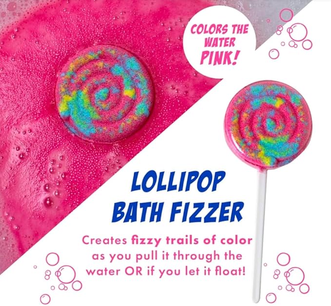 Mr Bubble Sweet Treats Bath Set, Lollipop Fizzer, Gummy Bear Bubble Bath, Bath Potion, Soap Stickers
