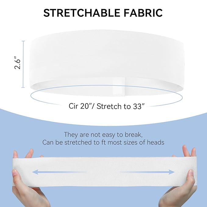 White Disposable Spa Headband for Women – 36pcs Disposable Headbands for Spa Hair bands for Facials, White Headband for Esthetician, Skincare & Washing Face, Professional Facial headbands for Women
