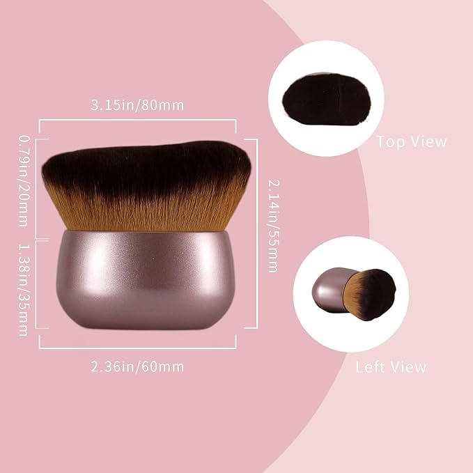 Extra Large Body Makeup Brush Kabuki Brush for Foundation & Bronzer, 75 mm Wide-headed Kabuki Brush Provides More Even&Sunscreen Face&Back Makeup Brush, Wet & Dry Use (Black)