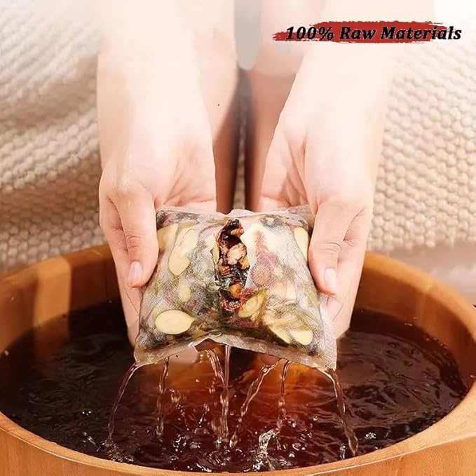 30 Pcs Body Herbal Detox Foot Soak To Remove Toxins,Lymphatic Drainage Ginger Foot Detoxing Soak for Relieve Fatigue Dispel Cold and Remove Dampness 艾草泡脚足浴包