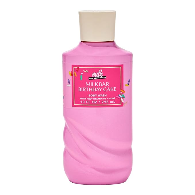 Bath and Body Works Milk Bar Birthday Cake Body Wash Shower Gel Gift Set (Milk Bar Birthday Cake)