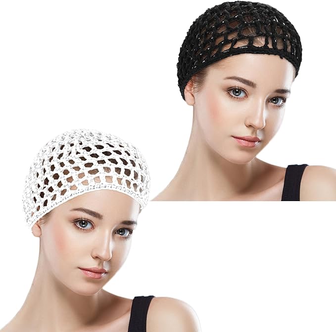 WLLHYF Wig Cap Thick Long Hair Caps Adjustable Net Mesh Braided Weaving Making Crochet Sew Weave Fishnet Grip Headband