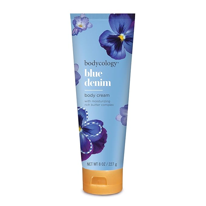 Bodycology Shea Butter Body Cream, Blue Denim, 8 oz