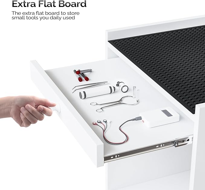 Medical Carts with Wheels, Crash Cart Ultrasound Trolley with Non-Slip Pads, Utility Esthetician Rolling Cart Mobile Storage Organizer for Hospital Clinic Dental Beauty Spa Office Salon Lab, White