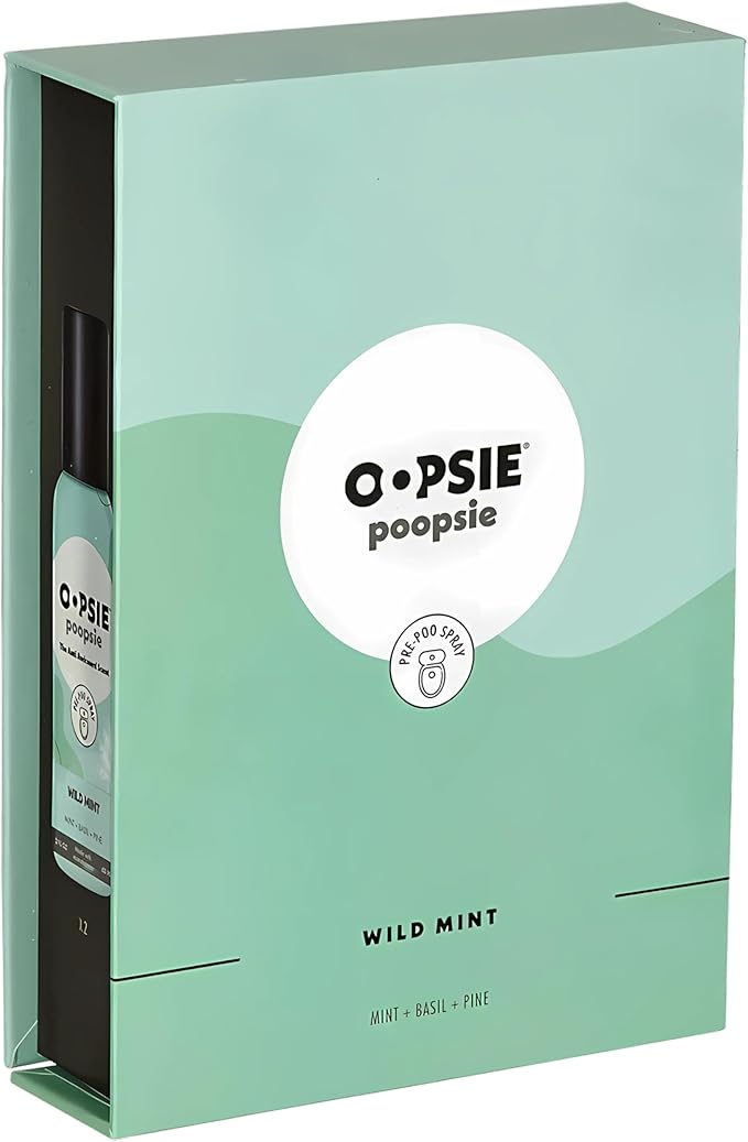 Oopsie Poopsie Toilet Spray – Before & After You Go Bathroom Odor Eliminator & Neutralizer Spray, Travel Size with Essential Oils, TSA Approved – Wild Mint 2 Pack – 2 Oz.