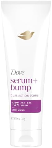 Dove KP Bump Body Scrub with 10% AHA & BHA For Rough Bumpy Skin, Violet Woods Scent, 8.5 OZ by Dove