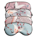4-Pack Silk Satin Eye Mask Classic Painting Arts Sleep Mask Blindfold for Nap Travelling Party Trational Flowers and Birds Art_4pcs