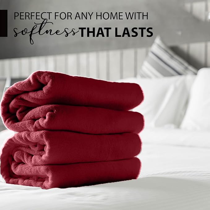 KAHAF COLLECTION 100% Cotton Bath Towels, 24x48 Pack of 6 Towels, Quick Dry, Highly Absorbent, Soft Feel Towel, Gym, Spa, Bathroom, Shower, Pool, Luxury Soft Towels (Burgundy, 24x48-6 Pack)