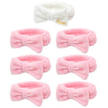 Semato Bachelorette Party Favor Set - Bride & Bridesmaid Spa Headbands(1 bride+6 Pink)