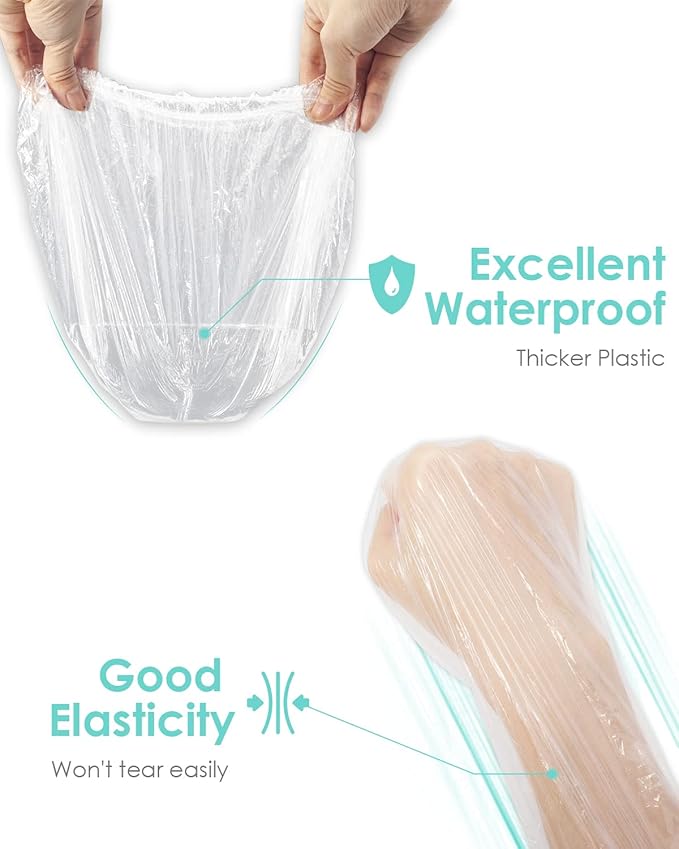 Auban 30PCS Disposable Shower Caps, Individually Wrapped Larger & Thicker Waterproof Shower Caps, Plastic Hair Caps for Women, Spa, Home Use, Hotel and Hair Salon, Portable Travel