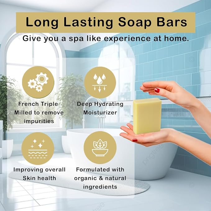 Simple Scents Australia Honeysuckle Scented Natural Soap Bars (5 Bars), 3.5oz Moisturizing French Triple Milled Soap Bars Enriched with Shea Butter - Pure Plant Oil Bath & Body