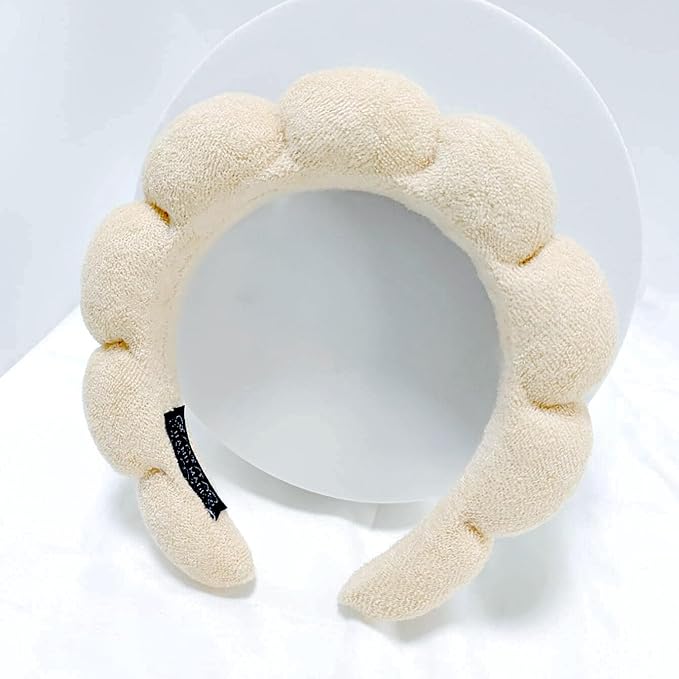Spa Headbands for Washing Face or Facial, Makeup Headband for Women, Skincare Hair band, Puffy Terry Cloth Face Washing Head band for Maskup, Skin Treatment