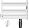K&KALONZO Towel Warmer for Bathroom, Wall-Mounted 6-Bar Heated Towel Rack with Built-in Timer, Waterproof Electric Towel Heater, Support Plug-in and Hardwired, Brushed, EL18MN