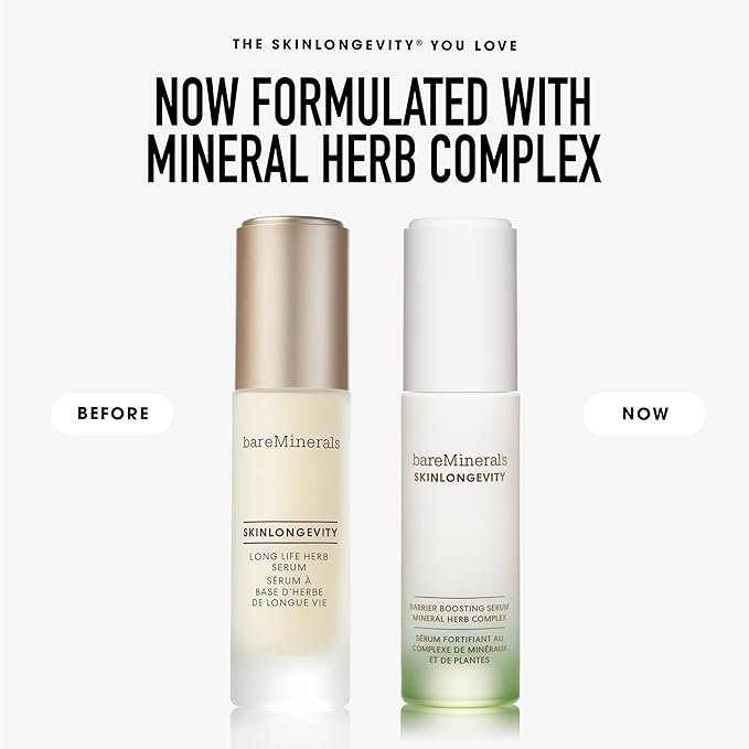 bareMinerals SKINLONGEVITY Barrier Boosting Serum, Hydrating Face Serum with Niacinamide, Strengthens Skin Barrier, Improves Texture, Suitable for All Skin Types, 30ml
