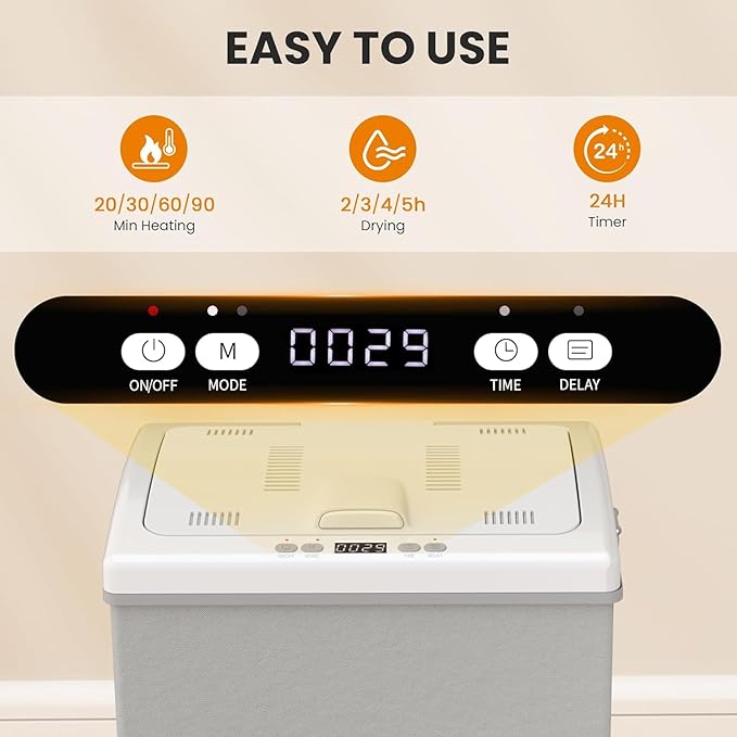 Electactic Towel Warmer for Bathroom, 35L Foldable Hot Towel Warmer Bucket with 24H Timer, Heat&Dryer 2 in 1 Blanket Warmer with 2 Hanging Hooks, Fits 3 Oversized Towels or 2 Bathrobes for Home & Spa