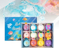 Bath Bombs with Surprise Inside, 6/12 Pack Fizzy Bubble Bath Gift Set, Dinosaur Egg & Ocean Theme Bath Fizzies, Natural Sea Salt Color Changing Spa Easter Bath Balls (Sea Animal 12PC)