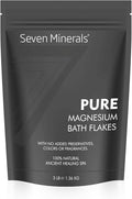 Seven Minerals Pure Magnesium Chloride Flakes 3 lb - Absorbs Better Than Epsom Salt - All Natural Unscented Foot Soak (15 uses) or Full Body Bath (8 uses) for Relaxation, Muscle Pain and More!