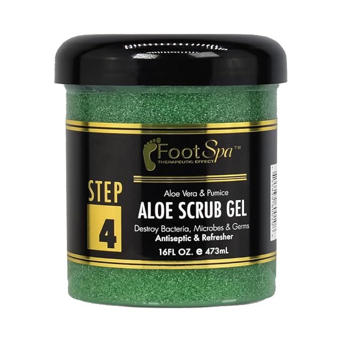 FOOT SPA - Exfoliating Scrub Gel, 16 Oz - Manicure, Pedicure and Body Exfoliator Infused with Aloe Vera and Salicylic Acid - Glow, Polish, Smooth and Moisture Skin - Body, Hand and Foot