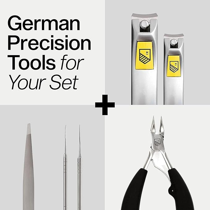 Ultra Sharp Nail Clippers Set for Men & Women - 2 Pack Professional Stainless Steel Toe Nail Clippers with Built-in File & Travel Case - Heavy Duty Fingernail Clippers Kit for Thick Nails for Seniors