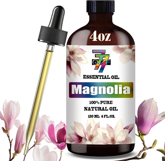 Magnolia Essential Oil - GV77ZF Magnolia Oils for Diffusers, Humidifiers, DIY Candles, Soap, Cleaning, Home, Office, Yoga, Massage, Gifts - 4 fl oz (120 ml)