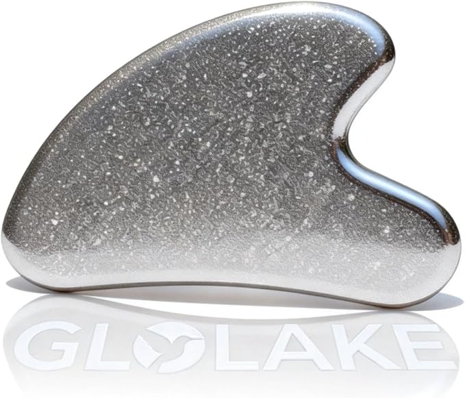 Titanium Gua Sha Facial Tool, Gua Sha Tool for Face & Body,Face Massager Tool for Lymphatic Drainage,Smooth, Skin-Friendly, Hypoallergenic(Silver)