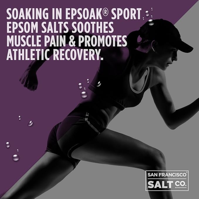 Epsoak Sport Epsom Salt 5 lb. USP Magnesium Sulfate with Lavender Scent Resealable Epsom Salt Bag, Made in The USA, Cruelty-Free Certified
