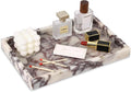 Marble Bathroom Vanity Tray, Natural Luxury Vanity Home Kitchen Bathroom Table Tray, Stone Decorative Countertop Dresser Trays for Key Coffee Perfume Jewelry Makeup (Calacatta Viola, 12"x 8" x1.2")