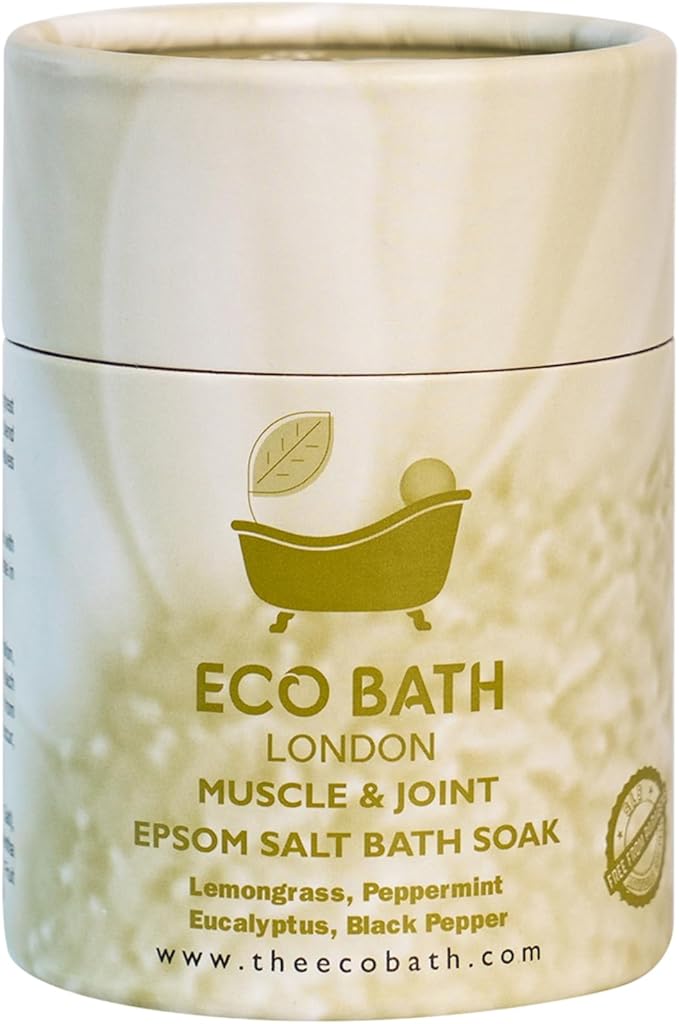 Eco Bath London Muscle and Joint Epsom Salt Bath Soak - Tube 8.8 oz (250 g), Made in UK, Magnesium Bath Salt with Eucalyptus