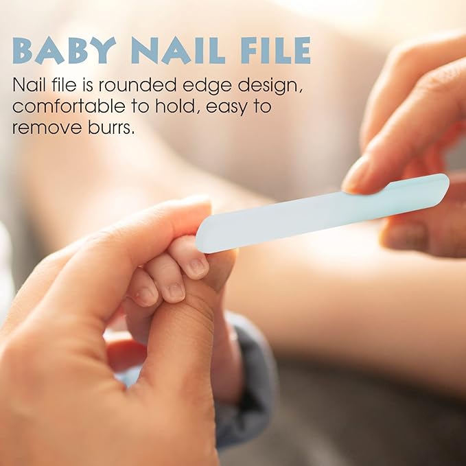 Baby Nail Clippers Set with Cute Case, Infant Fingernail and Toenail File Kit for Newborn Manicure and Pedicure, New Mom Grooming Gift