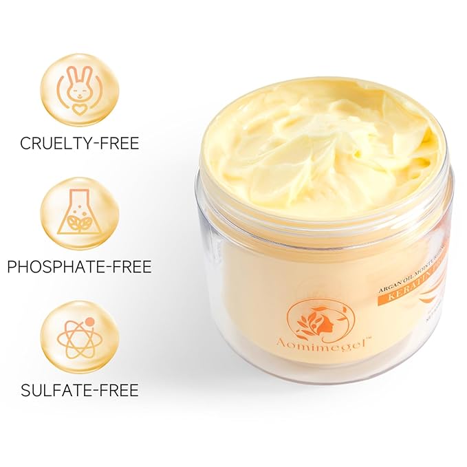 Collagen Hair Mask,Deep Repair Conditioning Argan Oil Hair Mask for Damaged Hair Treatment, Deep Conditioner Hydrating Hair Masque for All Hair Types 16.9oz 500ml