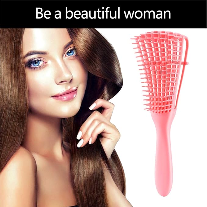 Detangling Brush for Afro America/African Hair Textured 3a to 4c, Knots Detangler Scalp Massage Comb for Women, Beige (3 Count)
