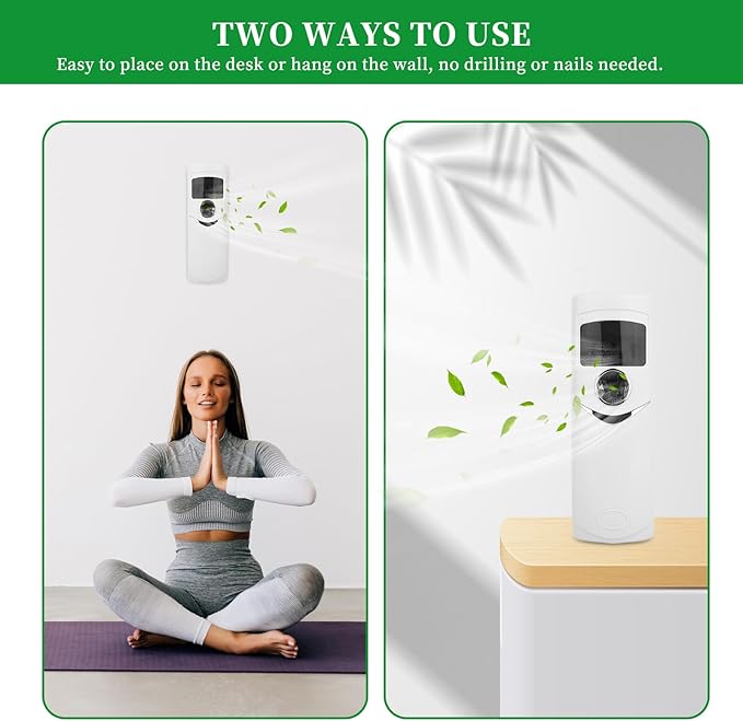 Automatic Air Freshener Dispenser,Wall Mount/Free Standing Commercial Electric Aromatherapy Diffuser ，Programmable Sprayer for Home Room Office Bathroom