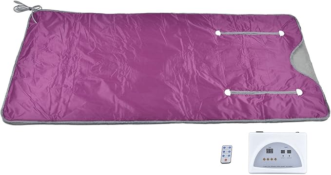 Srliya 650W Home Portable Far Infrared Sauna Blanket, Smart Zipper Reach Type with Multiple Leakage Protection, for Sweating Steaming Shaping Cold Removal (US Plug AC110V)