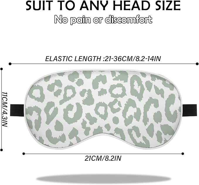 2 PCS Sleep Eye Mask Silk Sleeping Soft with Elastic Strap Eye Sleep Shade Cover for Cute Aesthetic Unisex Women Girls for Airplane Travel Nap-Black White Leopard