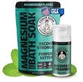 Coach Soak Recovery Bath Soak & Magnesium Cream - Bath Salt Eucalyptus (3 lb) & Magnesium Lotion Peppermint (3.4 oz) - Natural Recovery Cream & Fast-Absorbing Pure Flakes for Relaxing Muscle Support