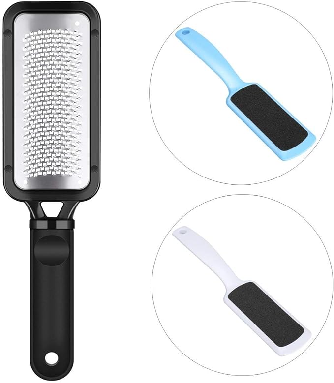 3 Pcs Foot File Callus Remover, Stainless Steel Foot Rasp and Double Sided Heel Files Foot Scrubber for Dead Skin, Hard Cracked Heels & Rough Feet