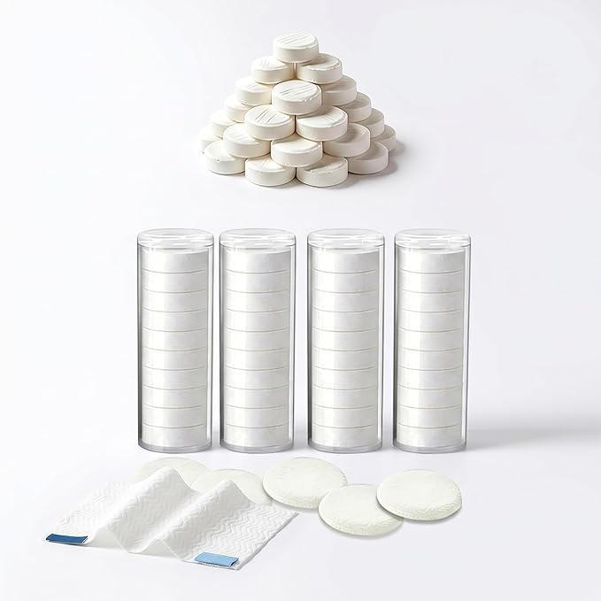 Disposable Face Towel Hot Face Towels spa hot towel for face Towels Suitable for Towel Warmers manually Soaked in Water or Can be Used in dispensers Compressed Towel Tablets (80PCS spa Soft Towels)