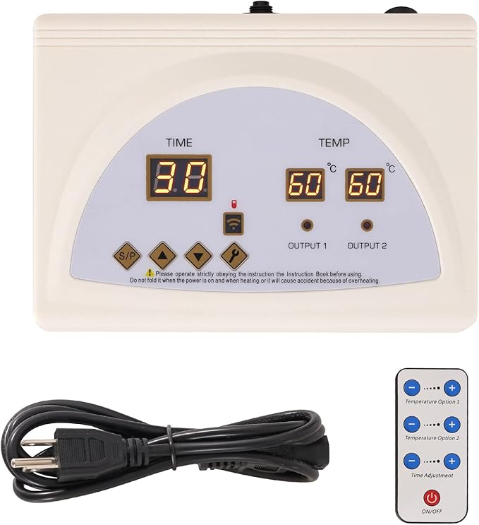 Infrared Sauna Blanket Controller, Digital Heat 2 Zone Sauna with Remote Control, Professional Detox Anti Ageing Beauty Machine, Sauna Blanket Replacement Parts (NOT Included Blankets)