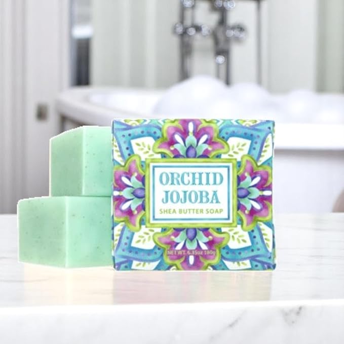 Greenwich Bay Mini Botanical Soap Bars – 12 Pack 1.9 oz Each – Individually Wrapped Guest Soaps for Airbnb, Spa, Travel, Bath – Travel Size Bar Soap Set, Orchid Jojoba