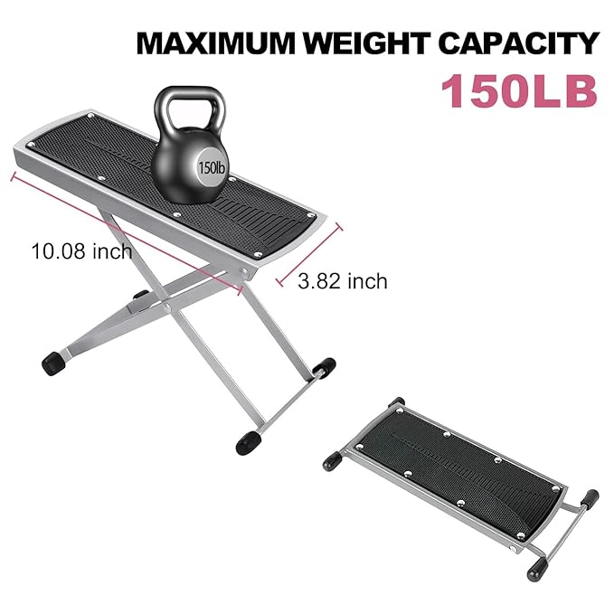 Pedicure Foot Rest, Adjustable Foot Stand with Non-Slip, Toe Separator - Easy at Home, No More Bending or Stretching, Beauty Pedicure Kit (Black)