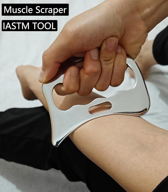 4 in 1 Stainless Steel Muscle Scraper Tools Set,Gua Sha Massage Scraper Scraping Tool Physical Therapy (4PCS Set)