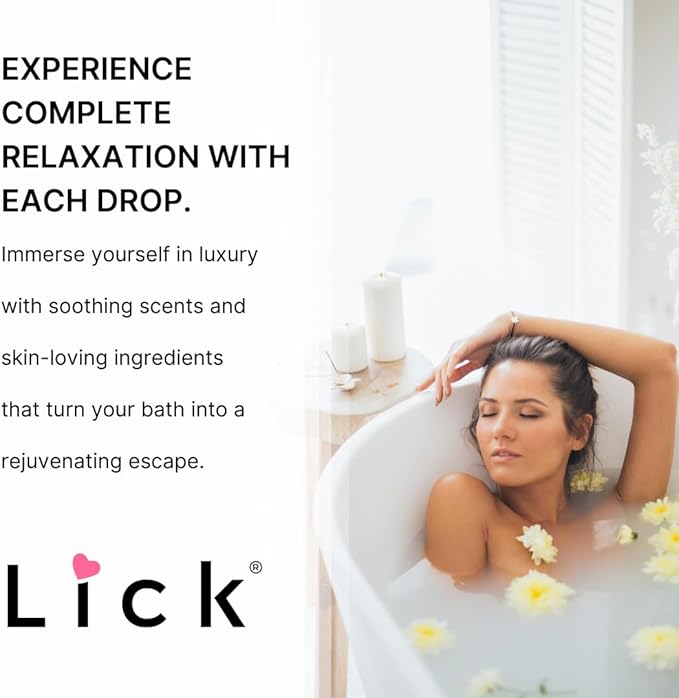 Lick Peach Aromatic Bath Oil - Fruit Aroma - Calming Floral Scents - Aromatherapy Oils for Bath Relaxation, 4 oz